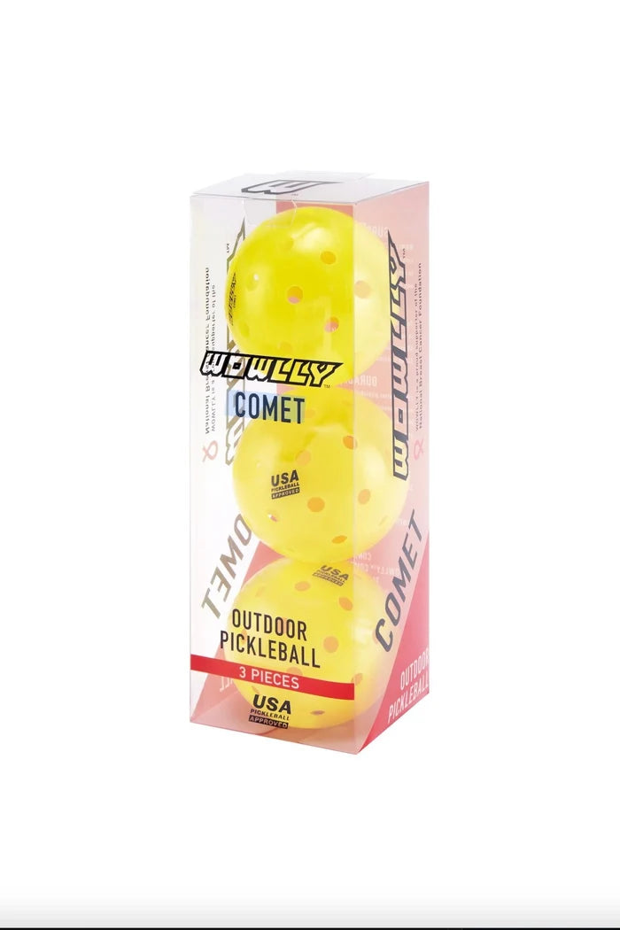 Wowlly Pickleball Balls for outdoor- Set of 3 balls (40 holes)